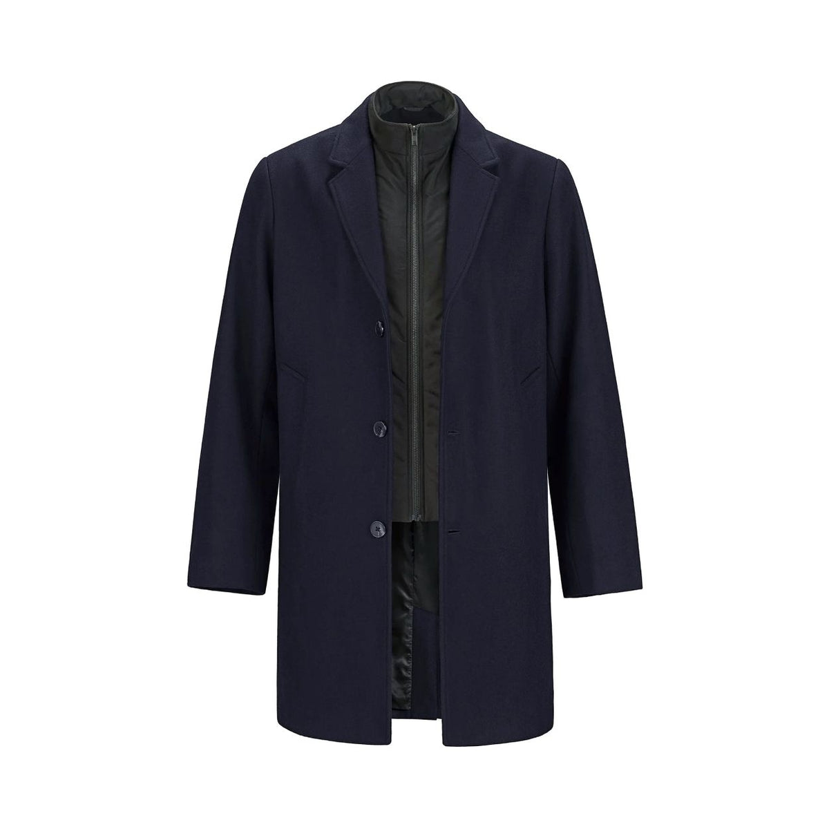 L06090 - Manteau Melton, « Regent », col amovible, unisexe