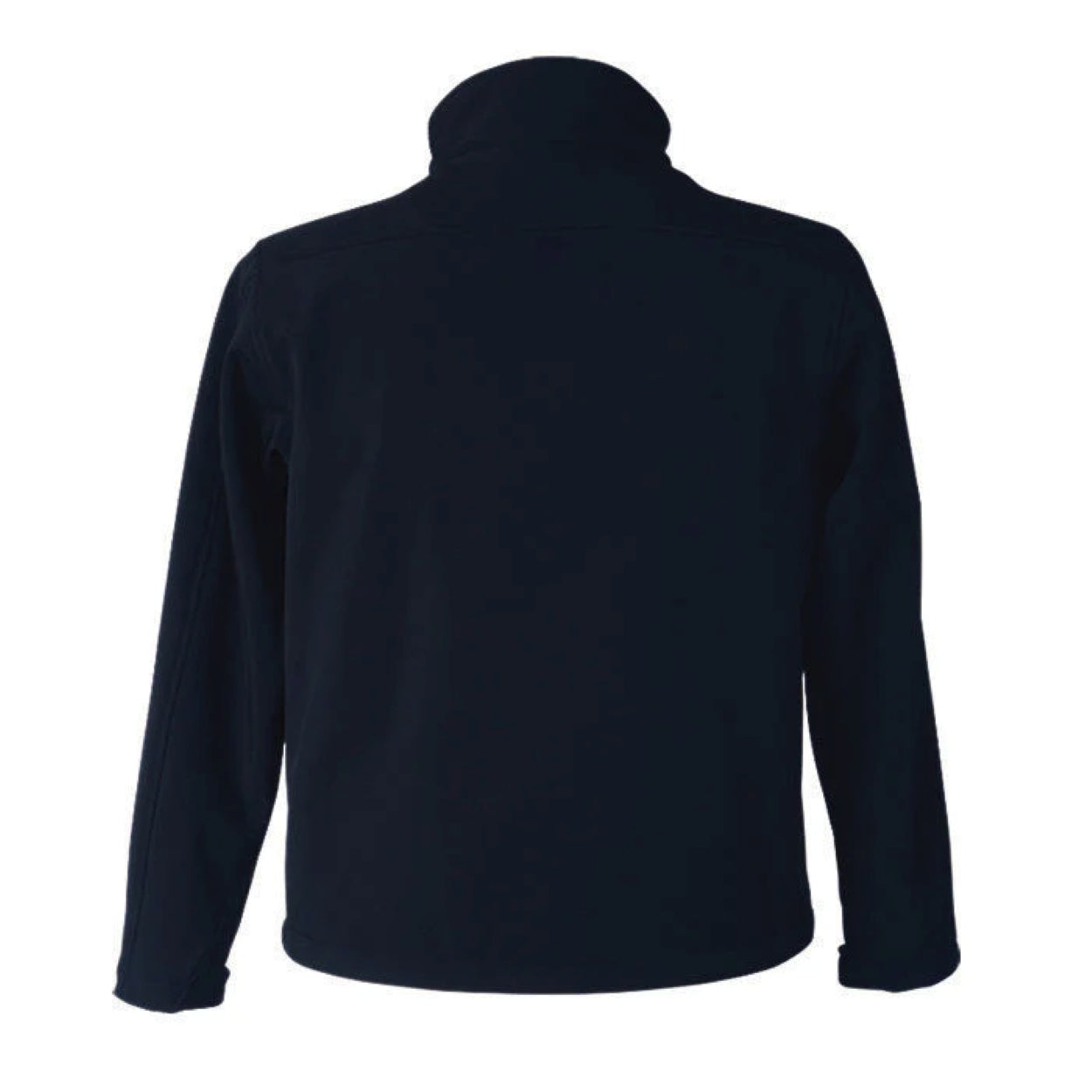 Navy softshell jacket on a white background