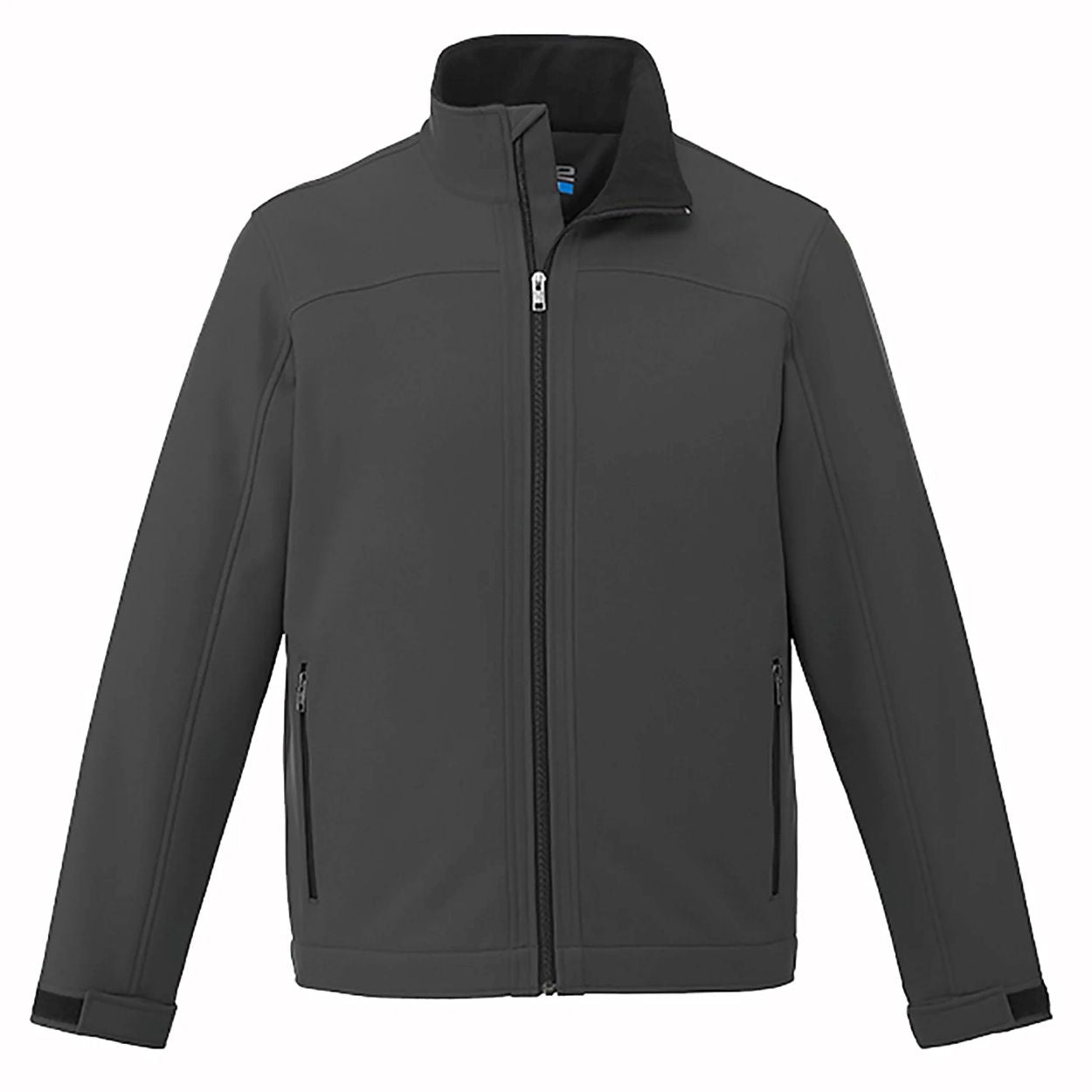 Gunmetal softshell jacket on a white background