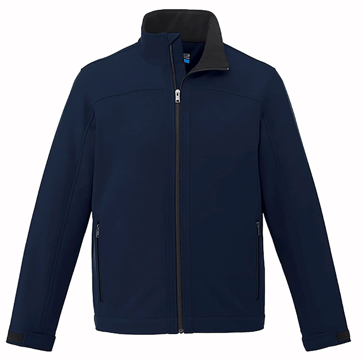 Navy softshell jacket on a white background