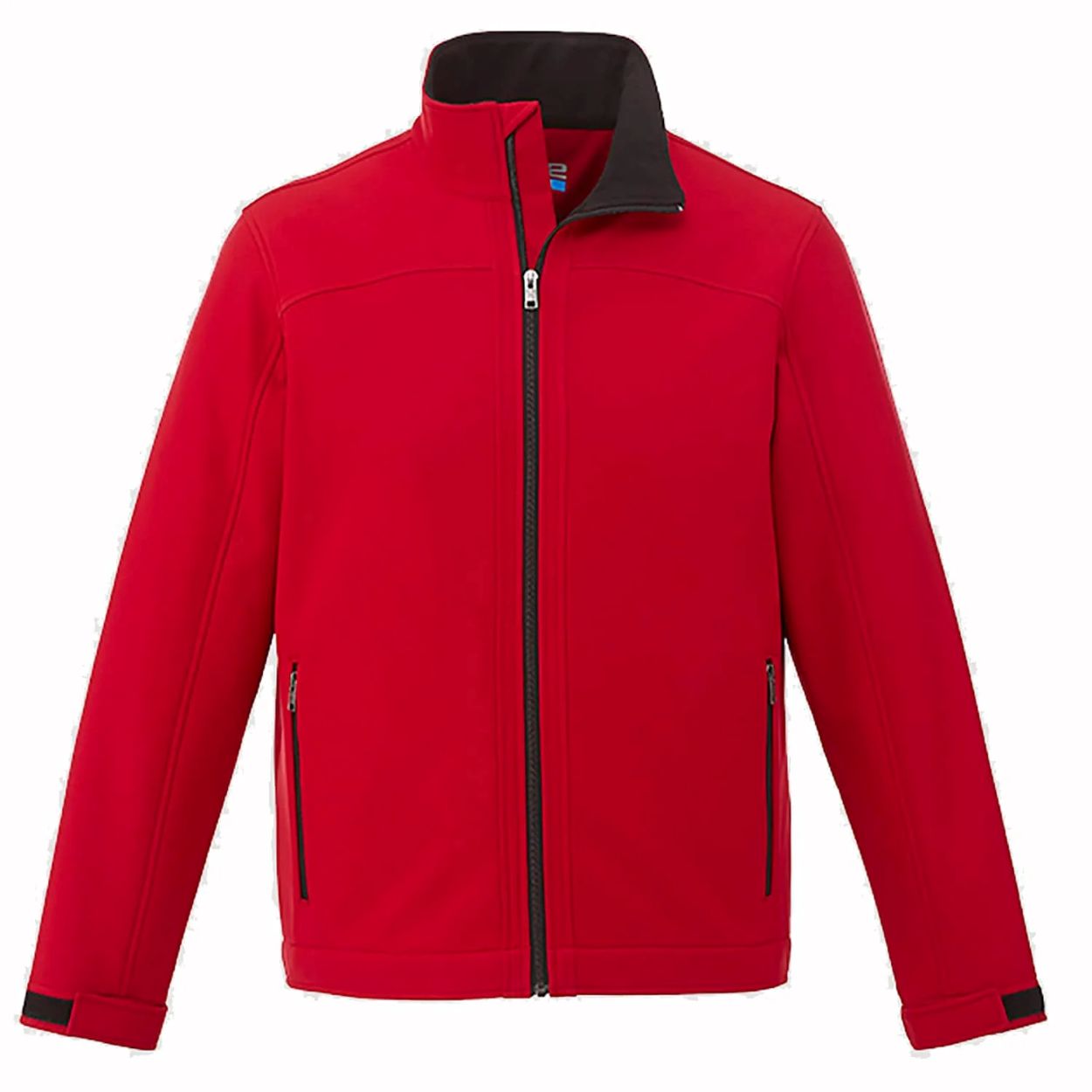 Red softshell jacket on a white background