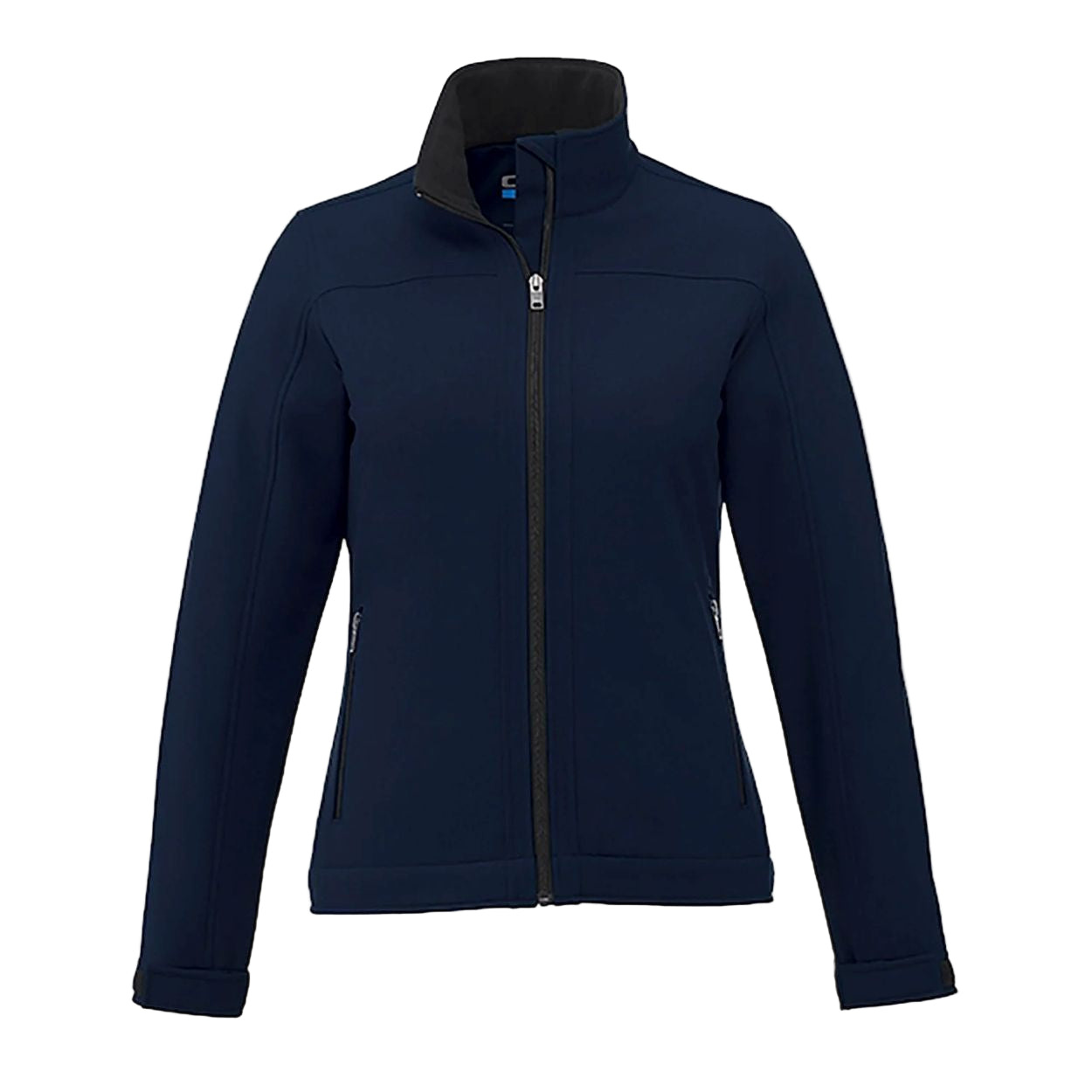 Navy softshell jacket on a white background