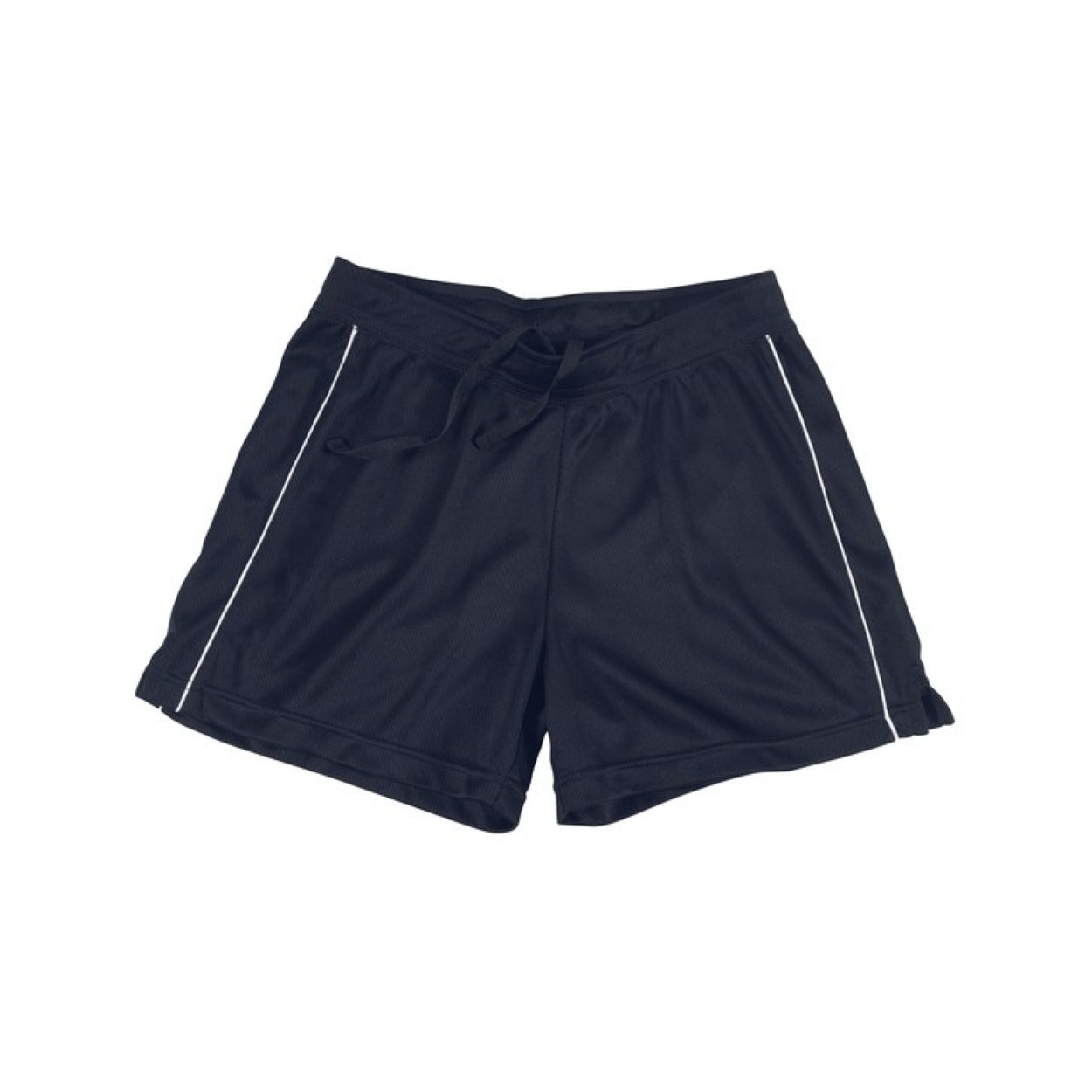 Navy/white shorts on a white background
