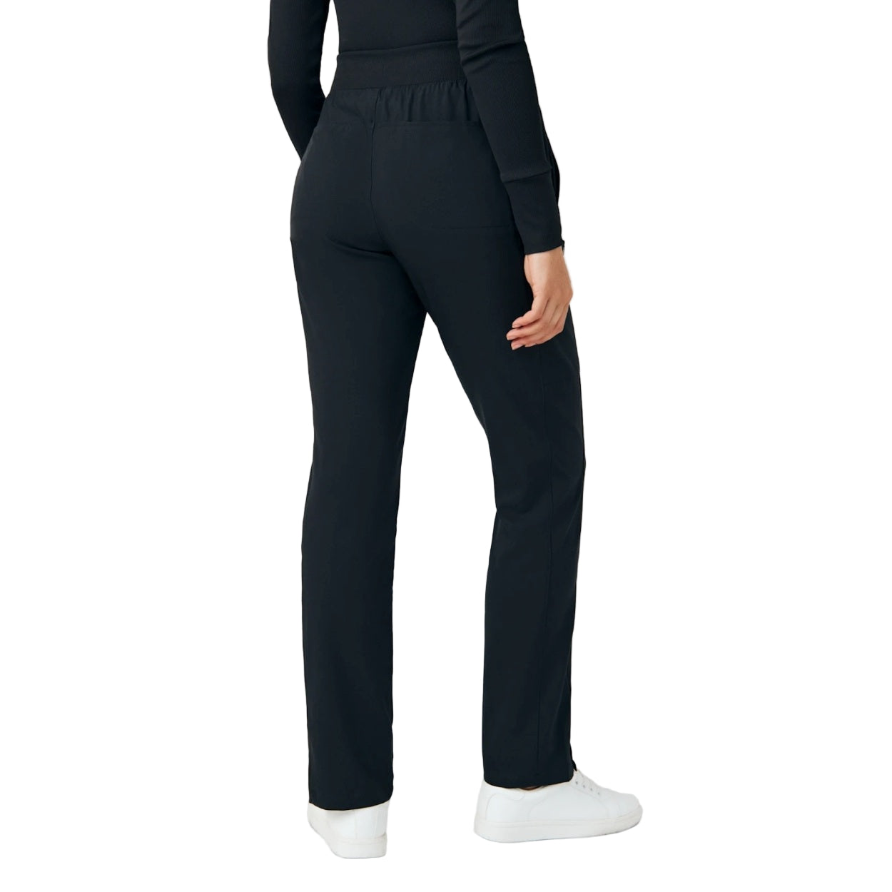Black scrub pants on a white background