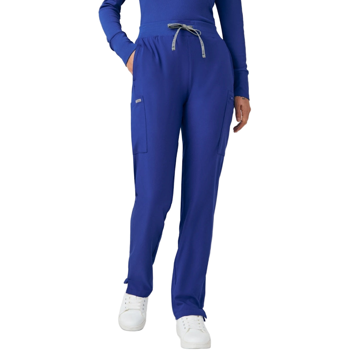 Galaxy scrub pants on a white background