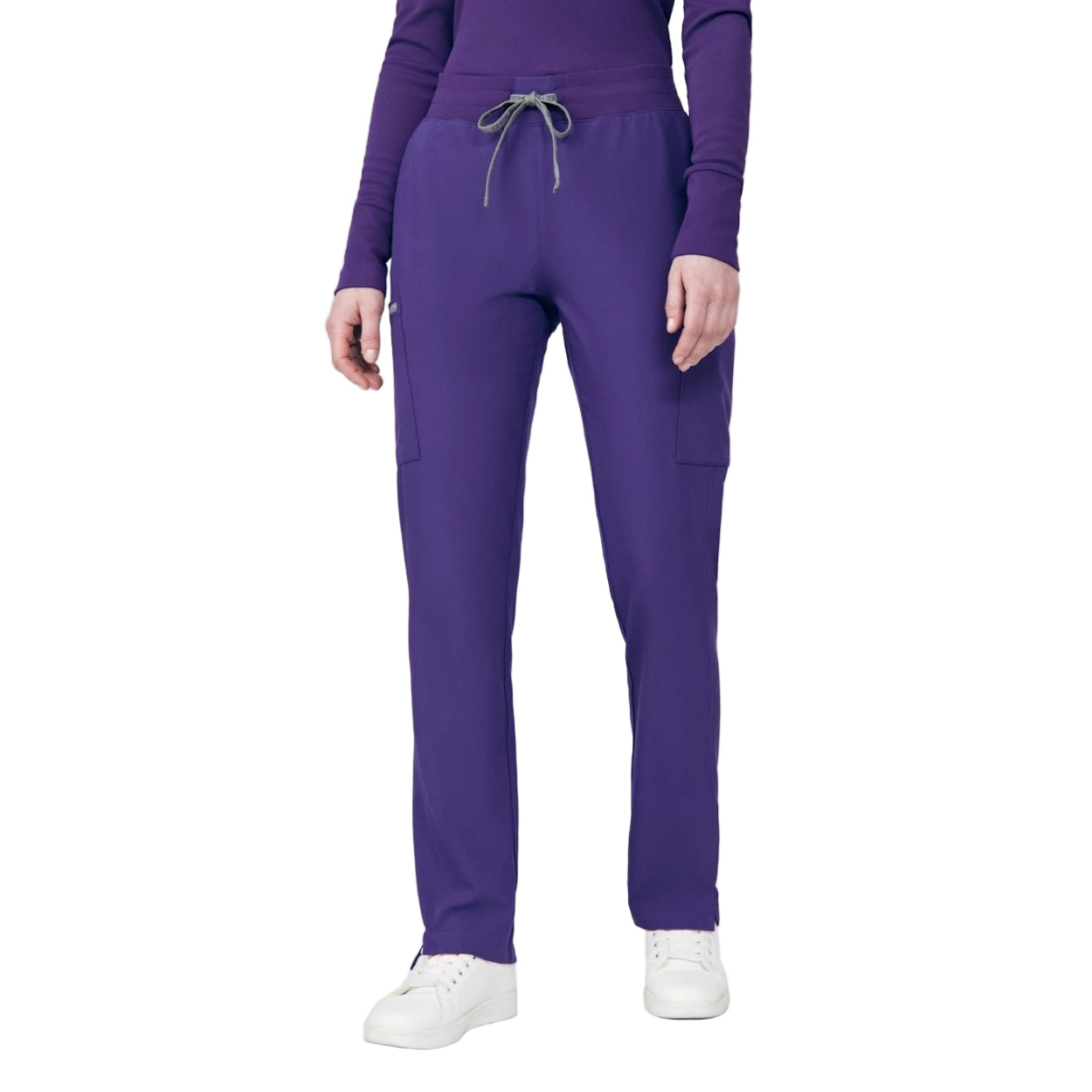 Grape scrub pants on a white background