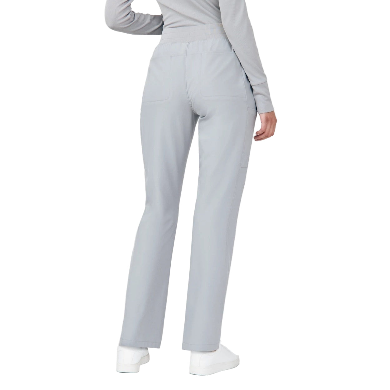 Grey scrub pants on a white background