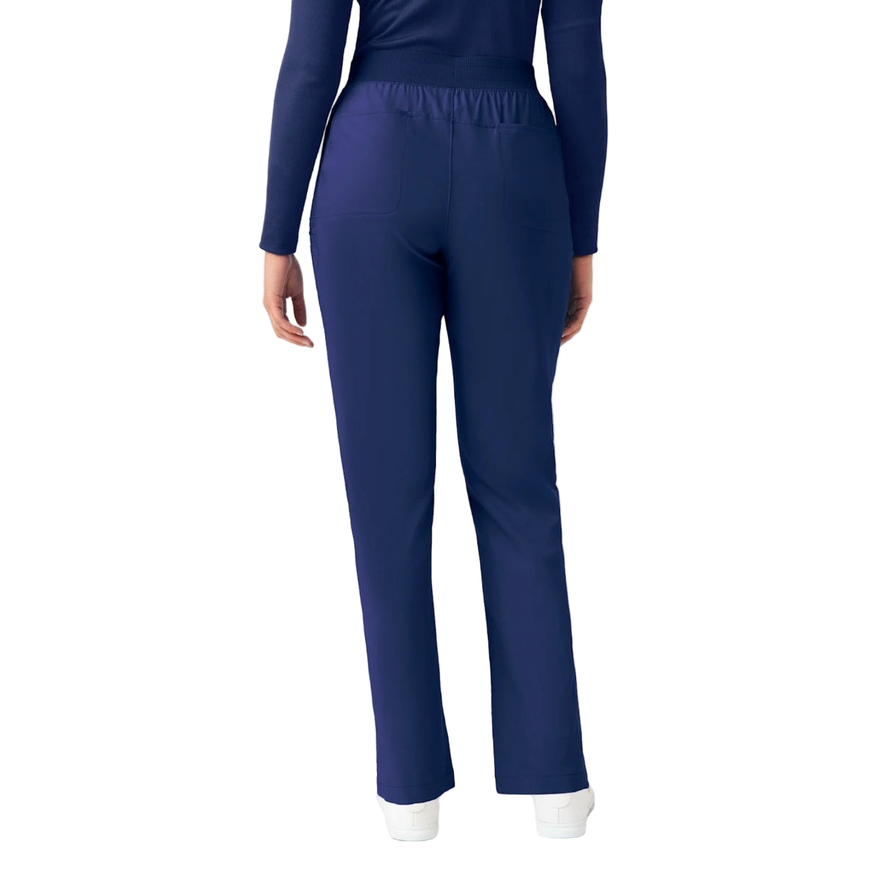 Navy scrub pants on a white background