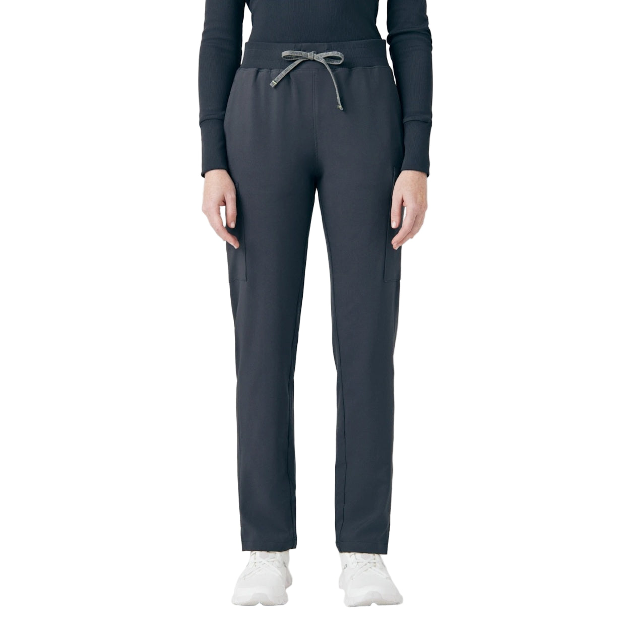 Pewter scrub pants on a white background