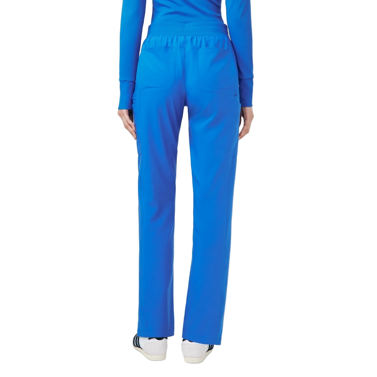 Royal blue scrub pants on a white background