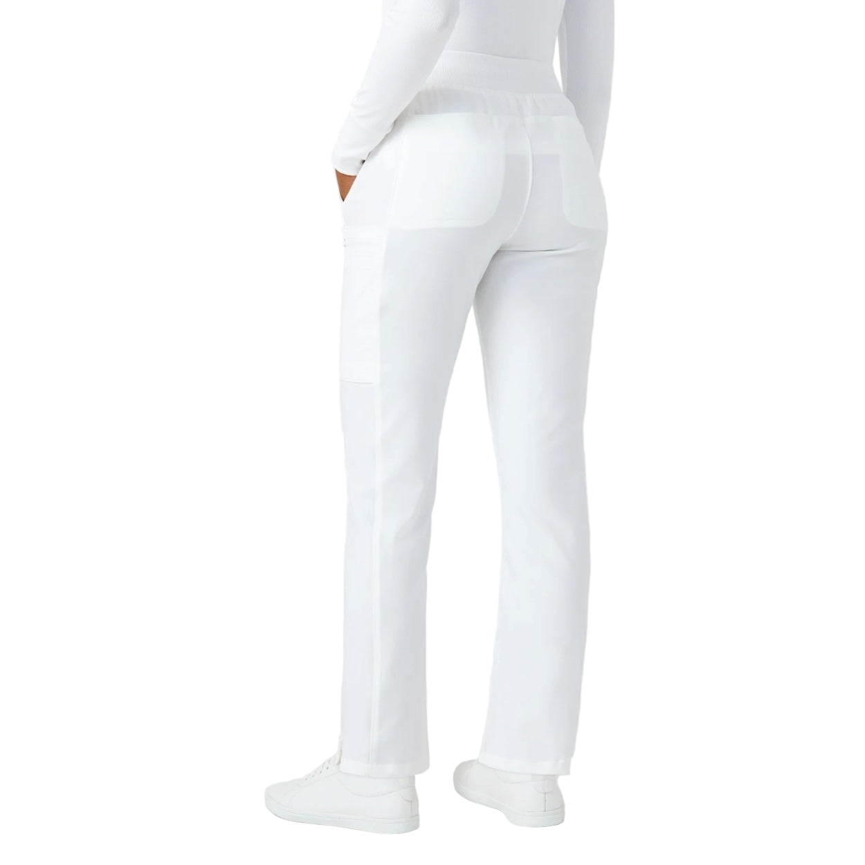 White scrub pants on a white background