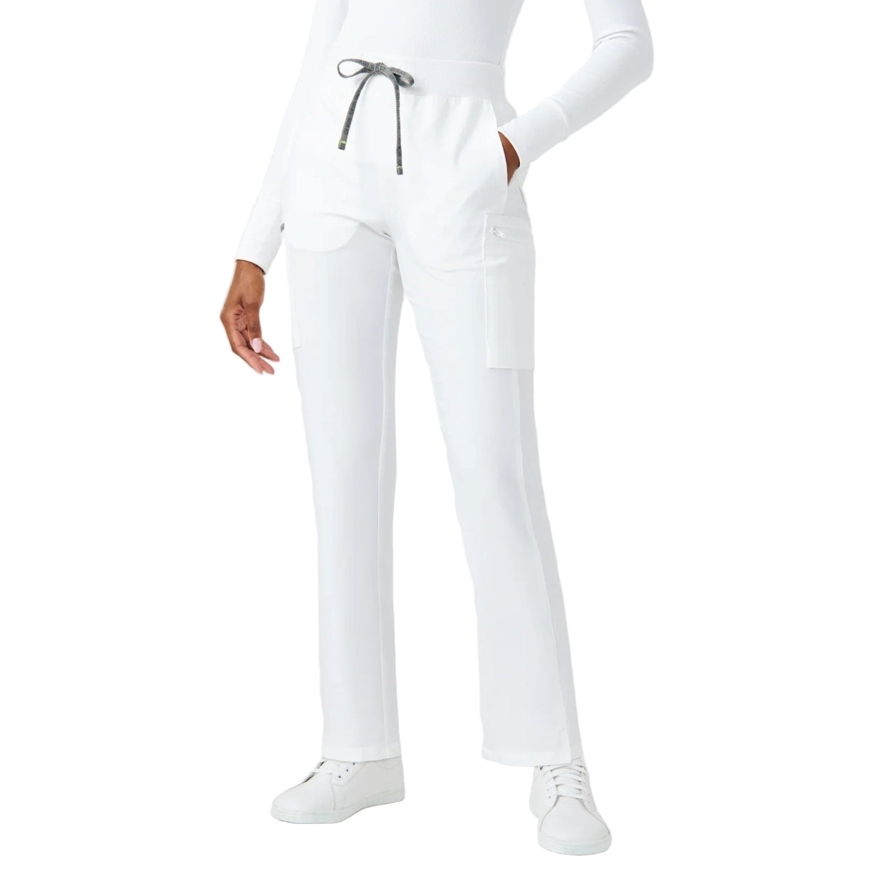 White scrub pants on a white background