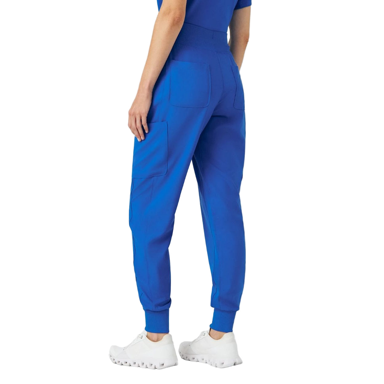 Royal blue scrub pants on a white background