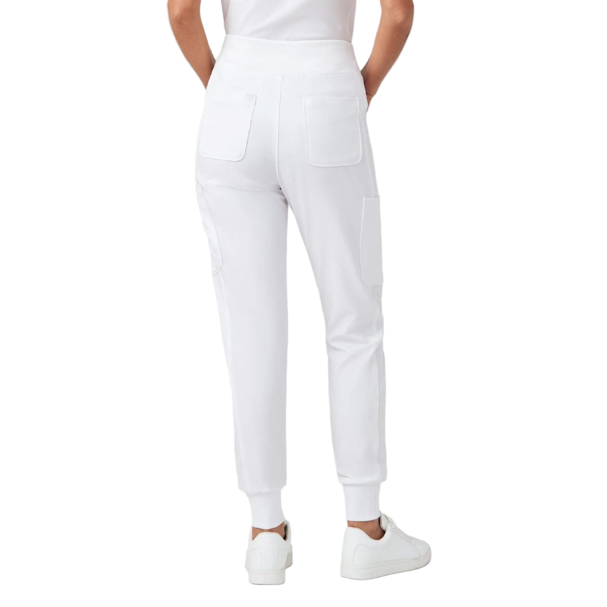 White scrub pants on a white background