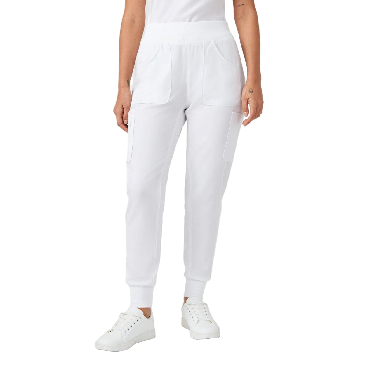 White scrub pants on a white background