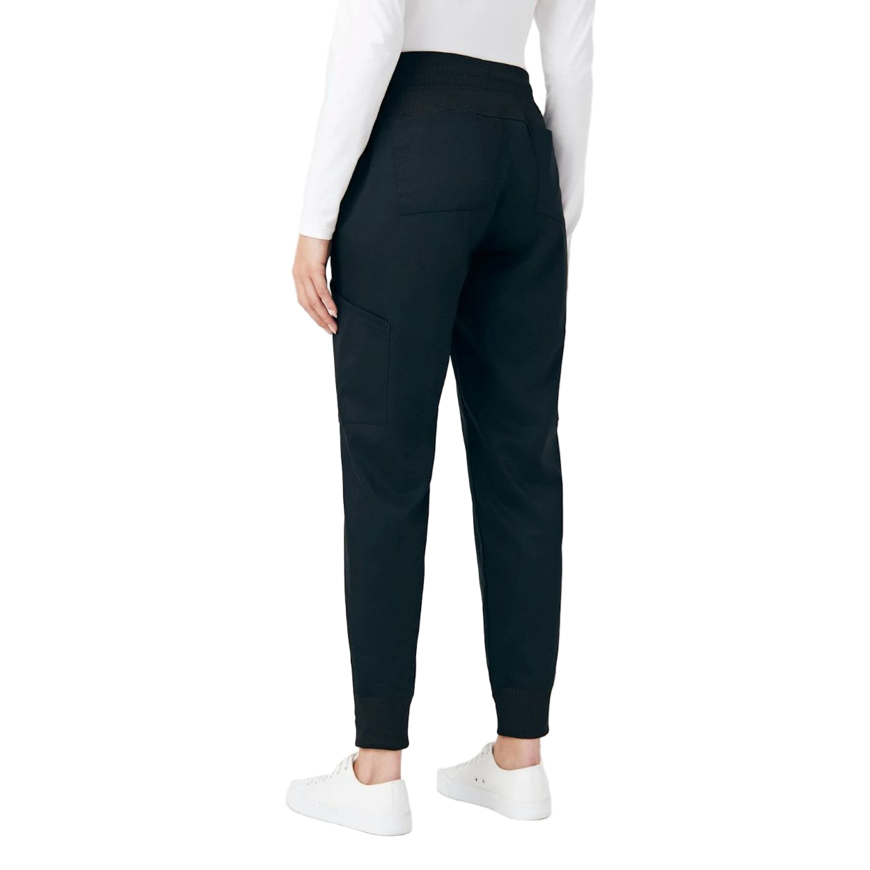 Black scrub pants on a white background