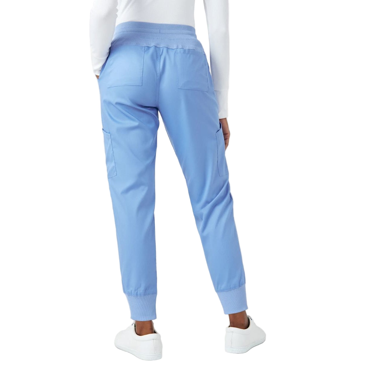 Ceil blue scrub pants on a white background