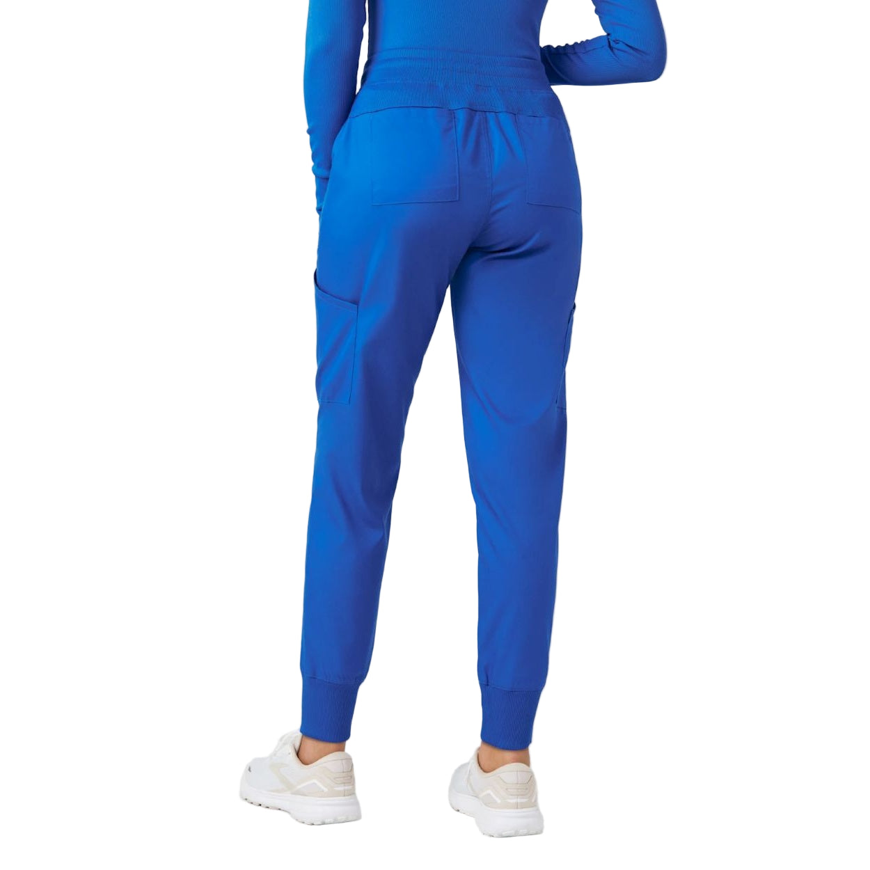 Royal blue scrub pants on a white background