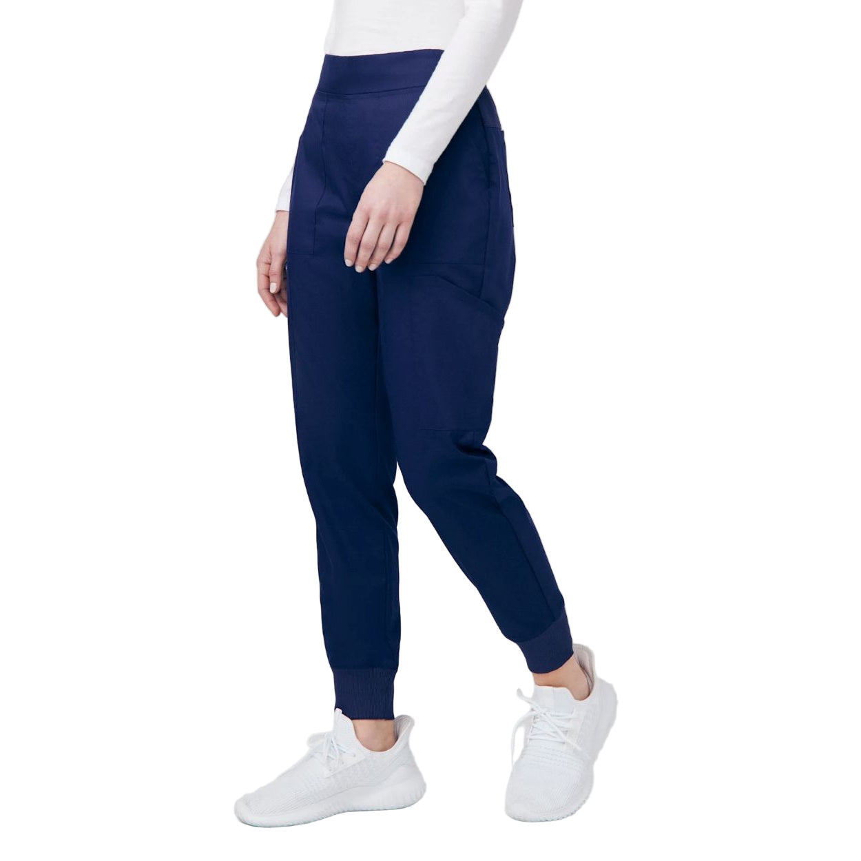 True navy scrub pants on a white background