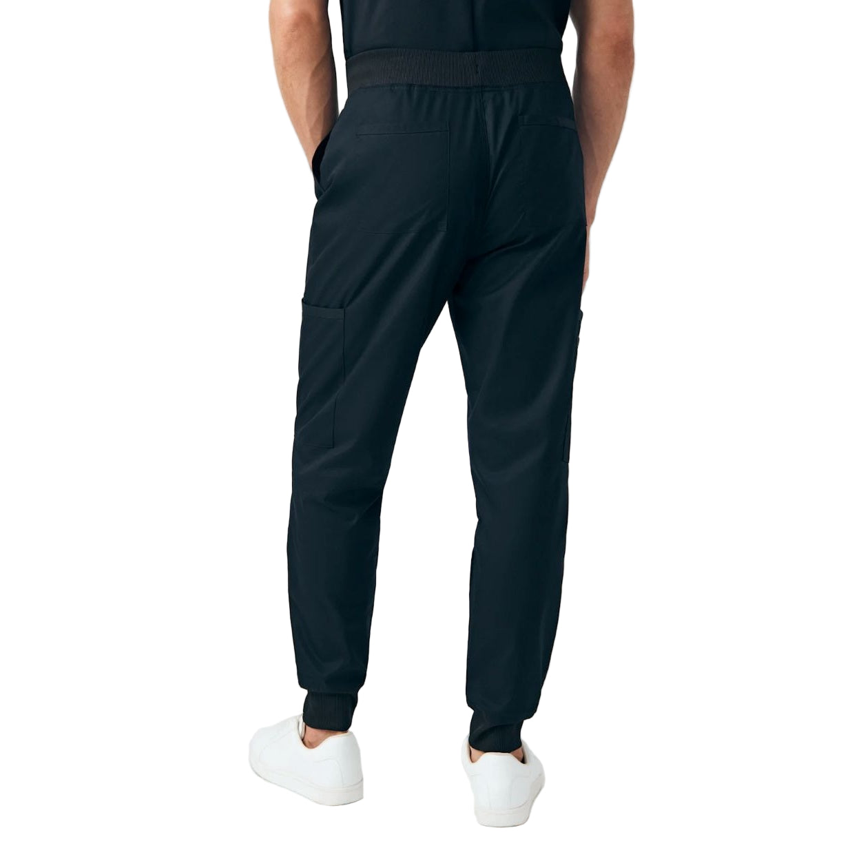 Black scrub pants on a white background