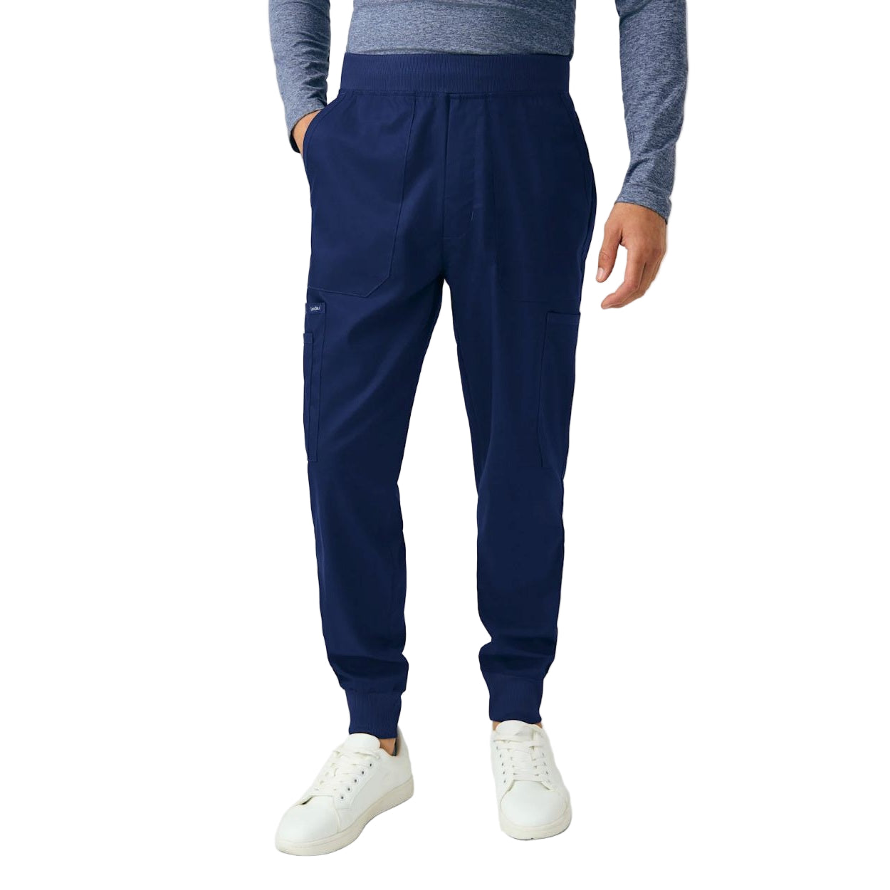 True navy scrub pants on a white background
