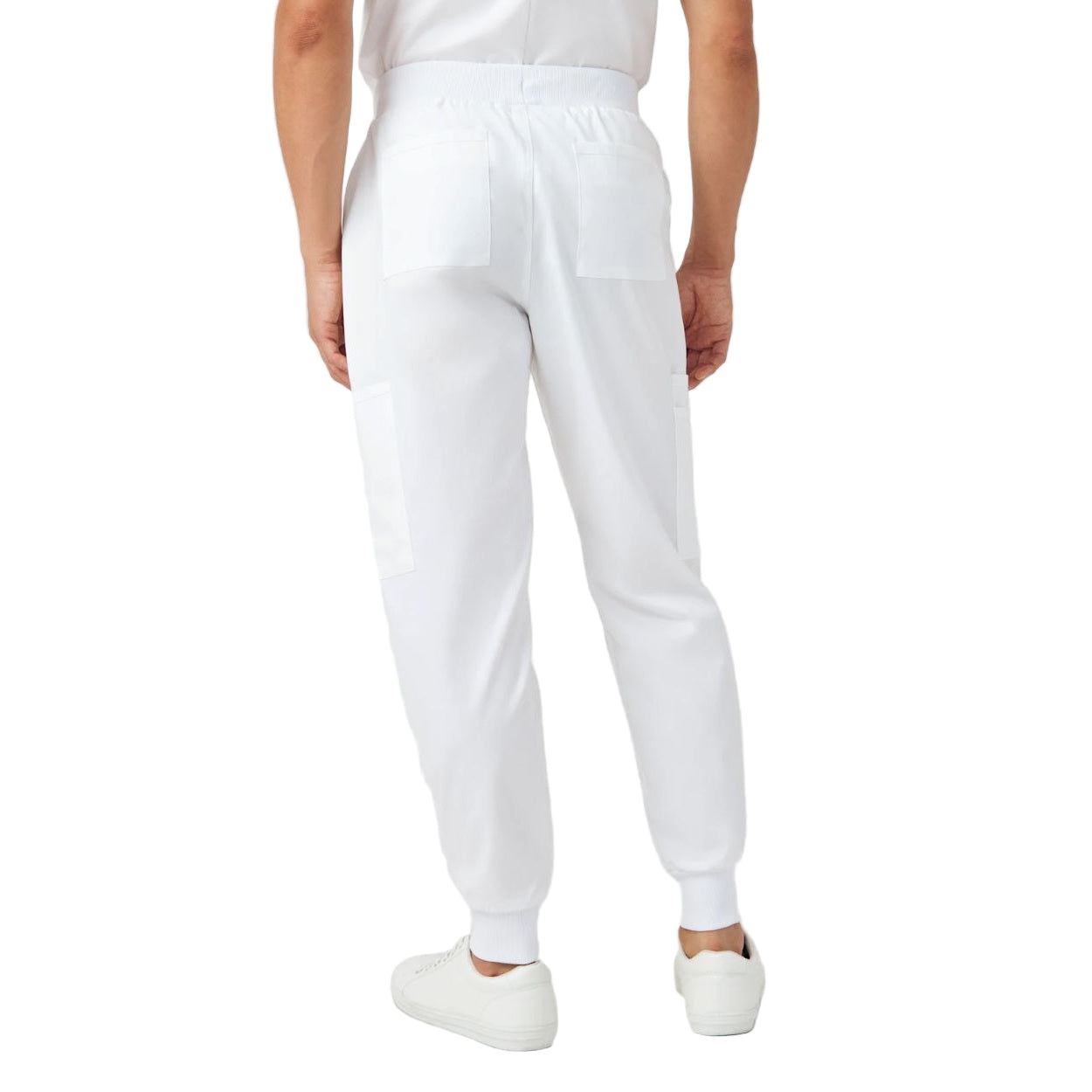 White scrub pants on a white background