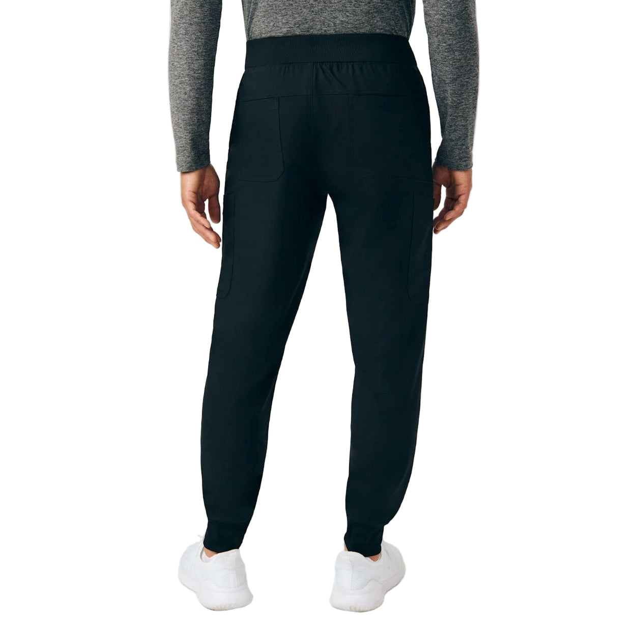 Black scrub pants on a white background
