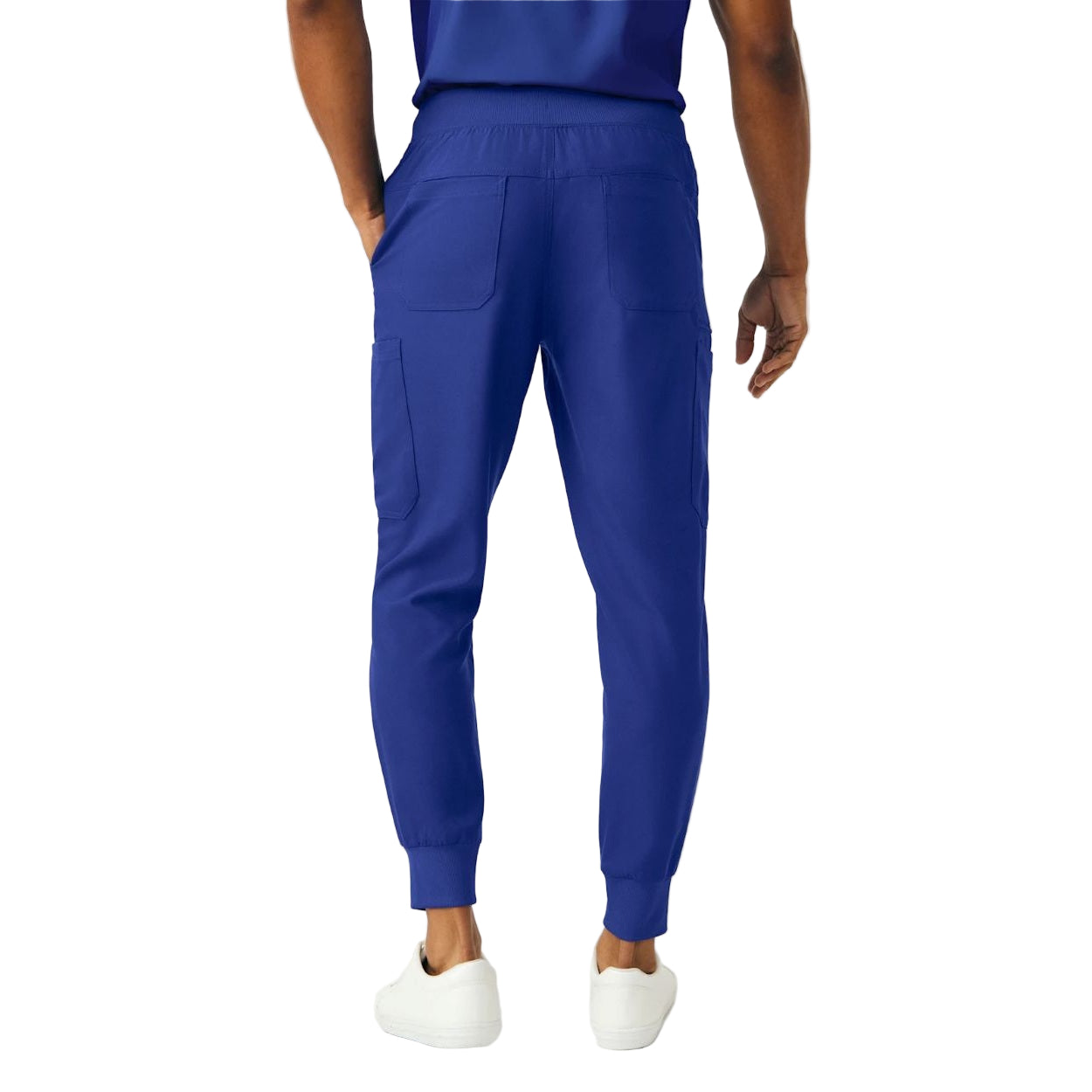Galaxy scrub pants on a white background