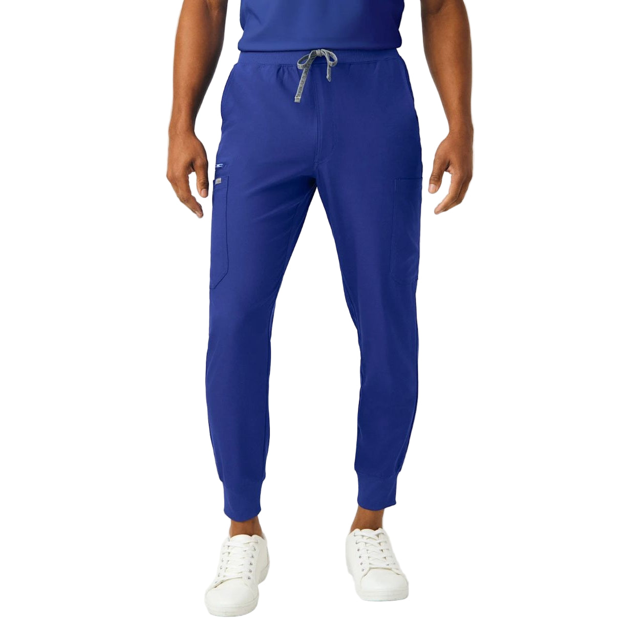 Galaxy scrub pants on a white background