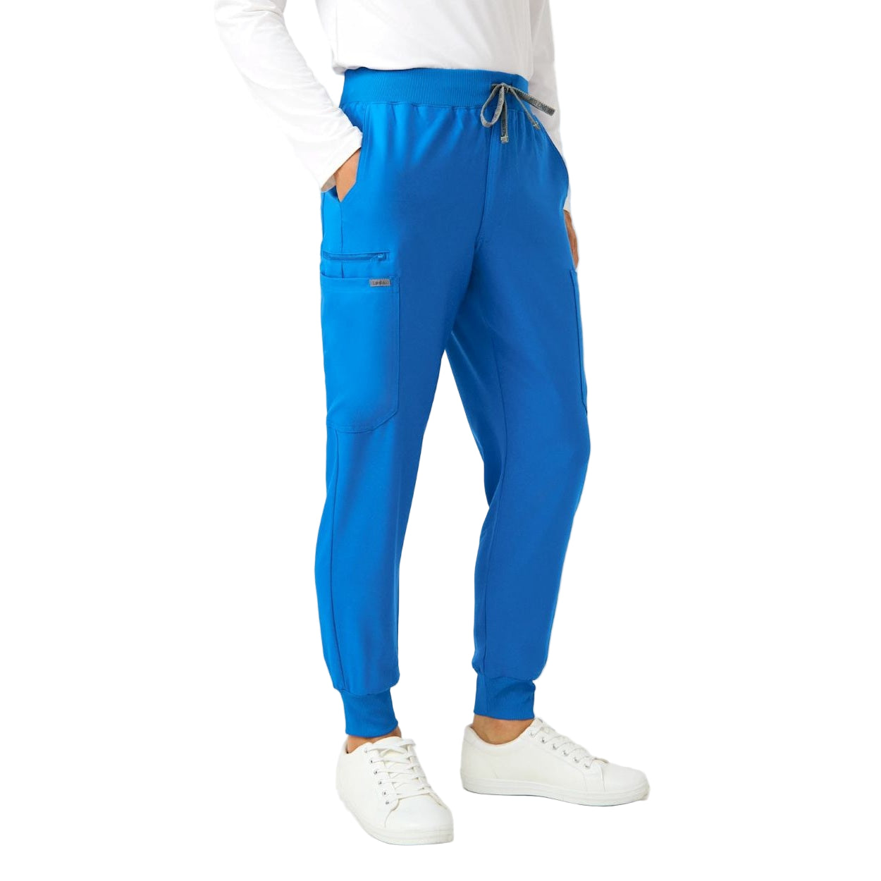 Royal scrub pants on a white background