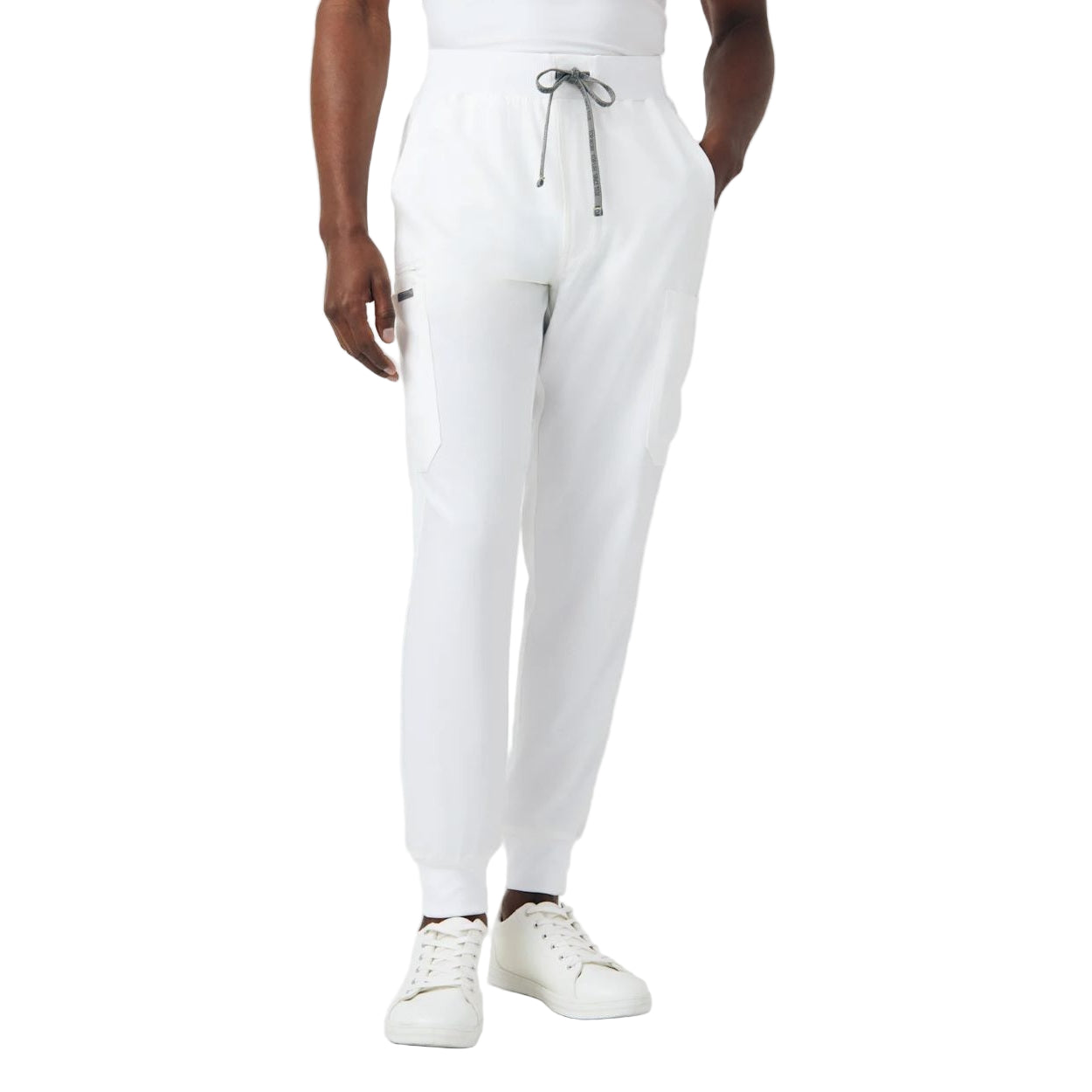 White scrub pants on a white background