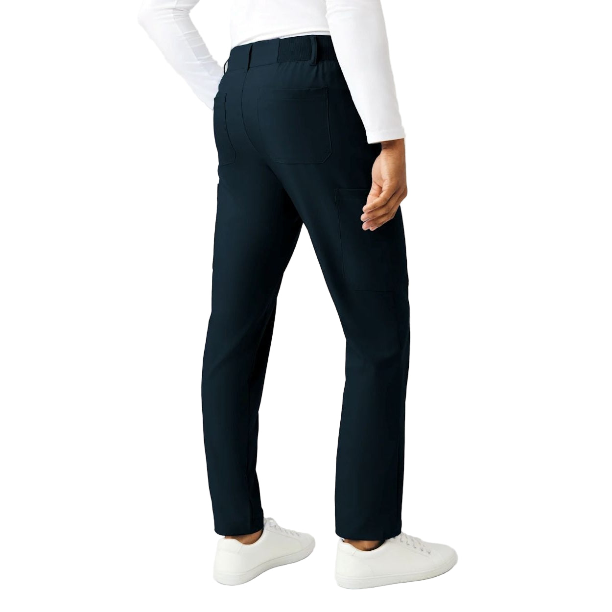 Black scrub pants on a white background