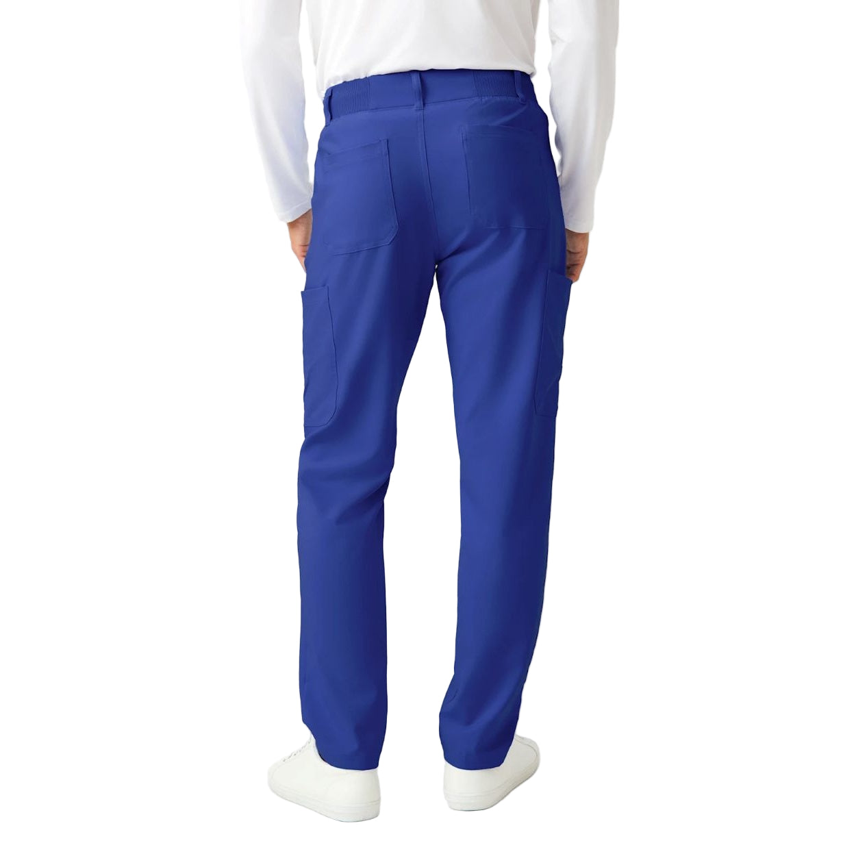 Galaxy scrub pants on a white background
