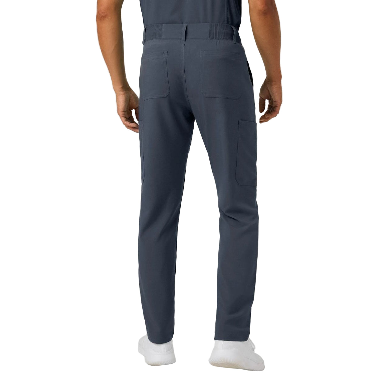 Pewter scrub pants on a white background