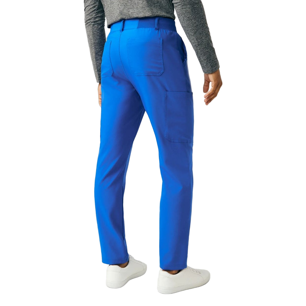 Royal blue scrub pants on a white background