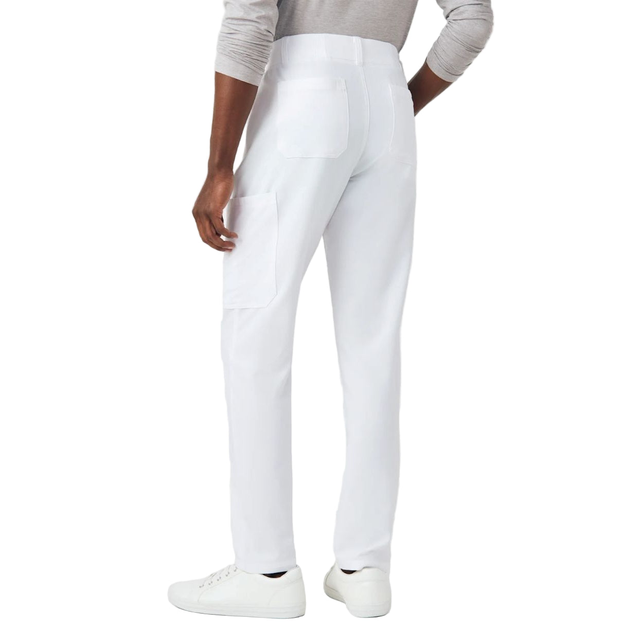 White scrub pants on a white background