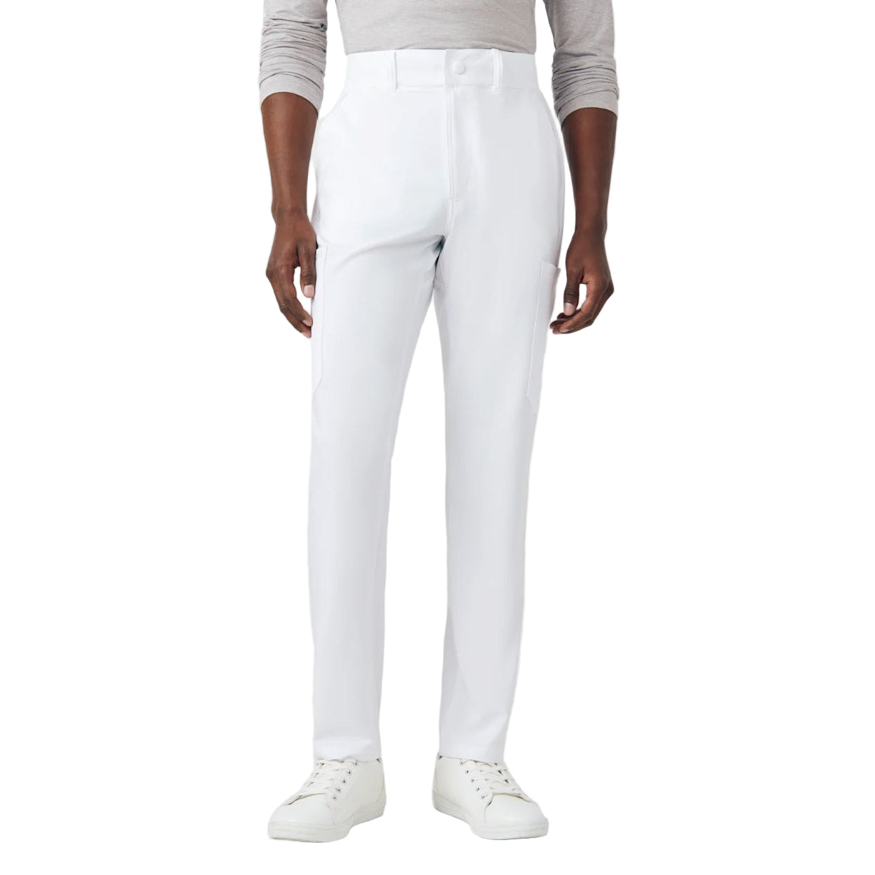 White scrub pants on a white background