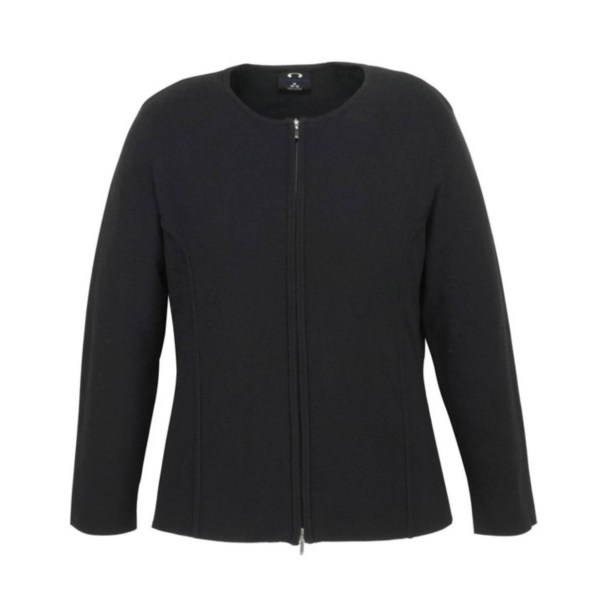 Black cardigan on a white background