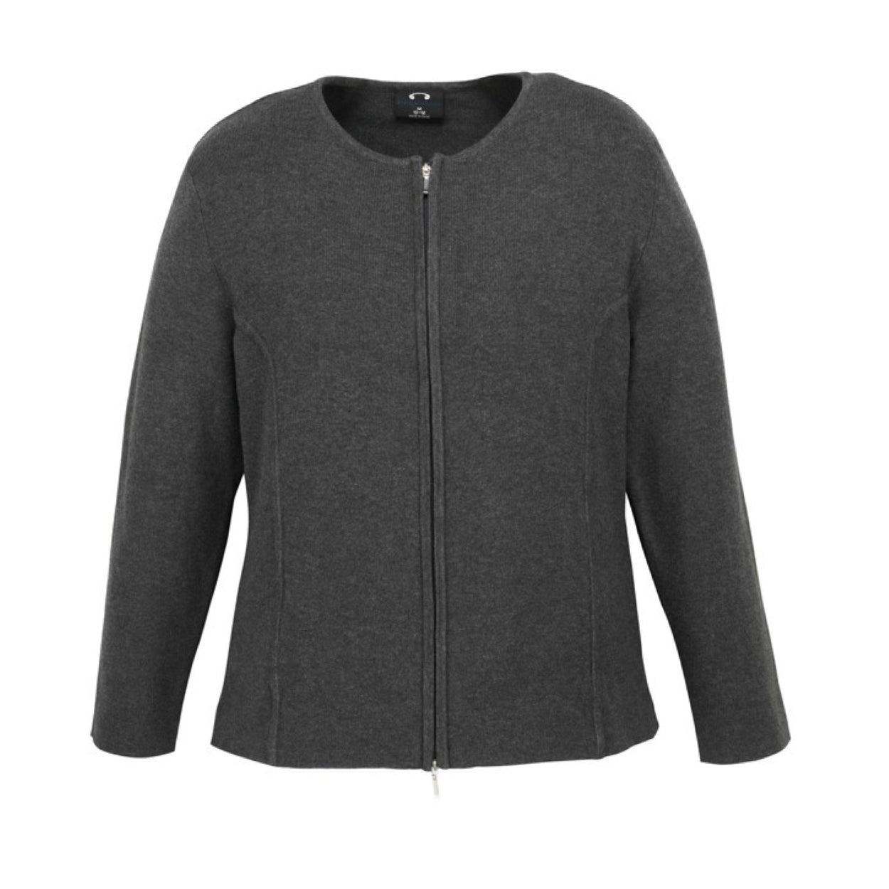 Charcoal cardigan on a white background