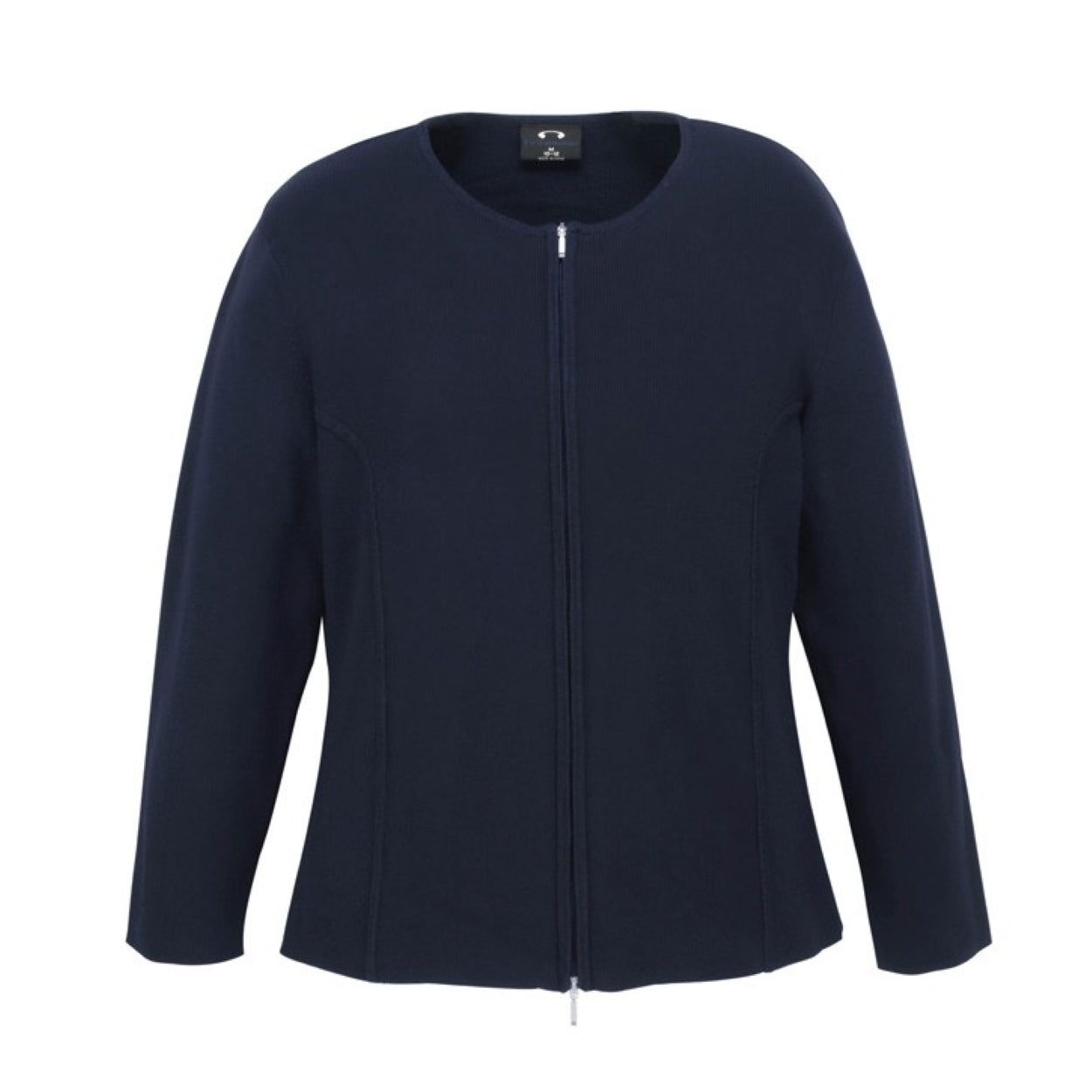 Navy cardigan on a white background