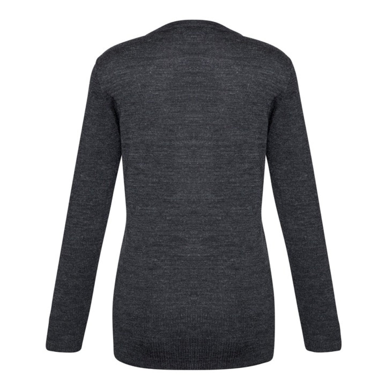 Charcoal cardigan on a white background