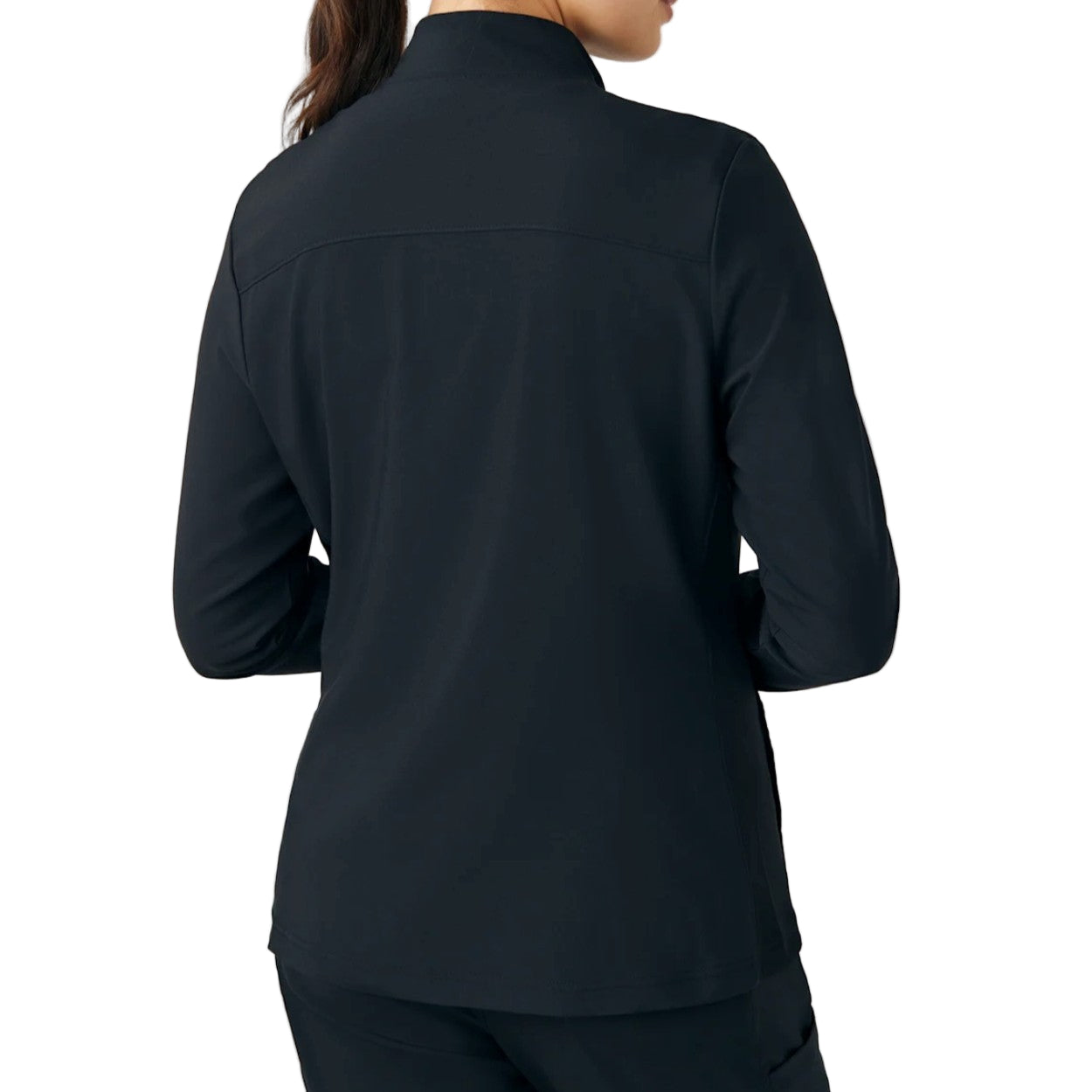 Black scrub jacket on a white background