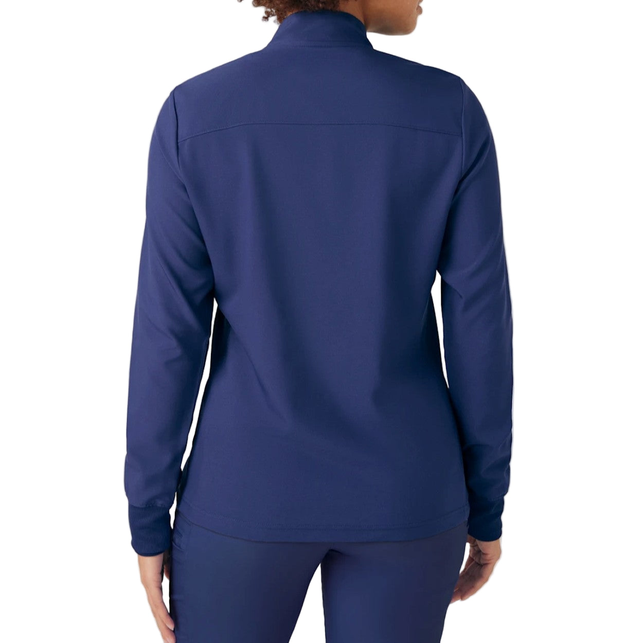 Navy scrub jacket on a white background