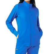 Royal blue scrub jacket on a white background