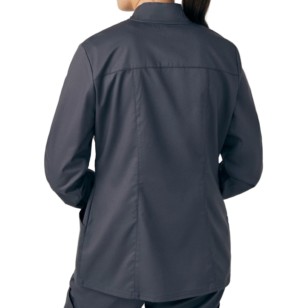 Graphite scrub jacket on a white background