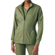 Olive moss scrub jacket on a white background