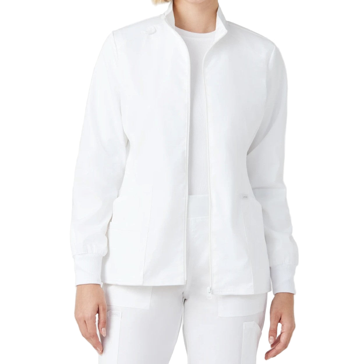 White scrub jacket on a white background