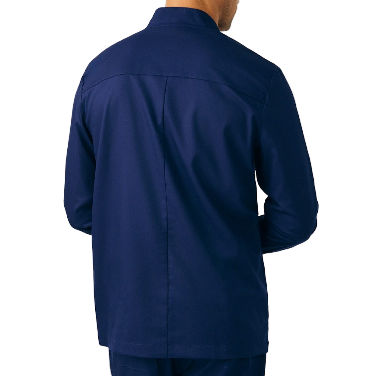 True navy scrub jacket on a white background