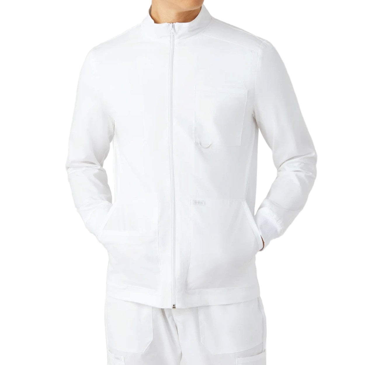 White scrub jacket on a white background