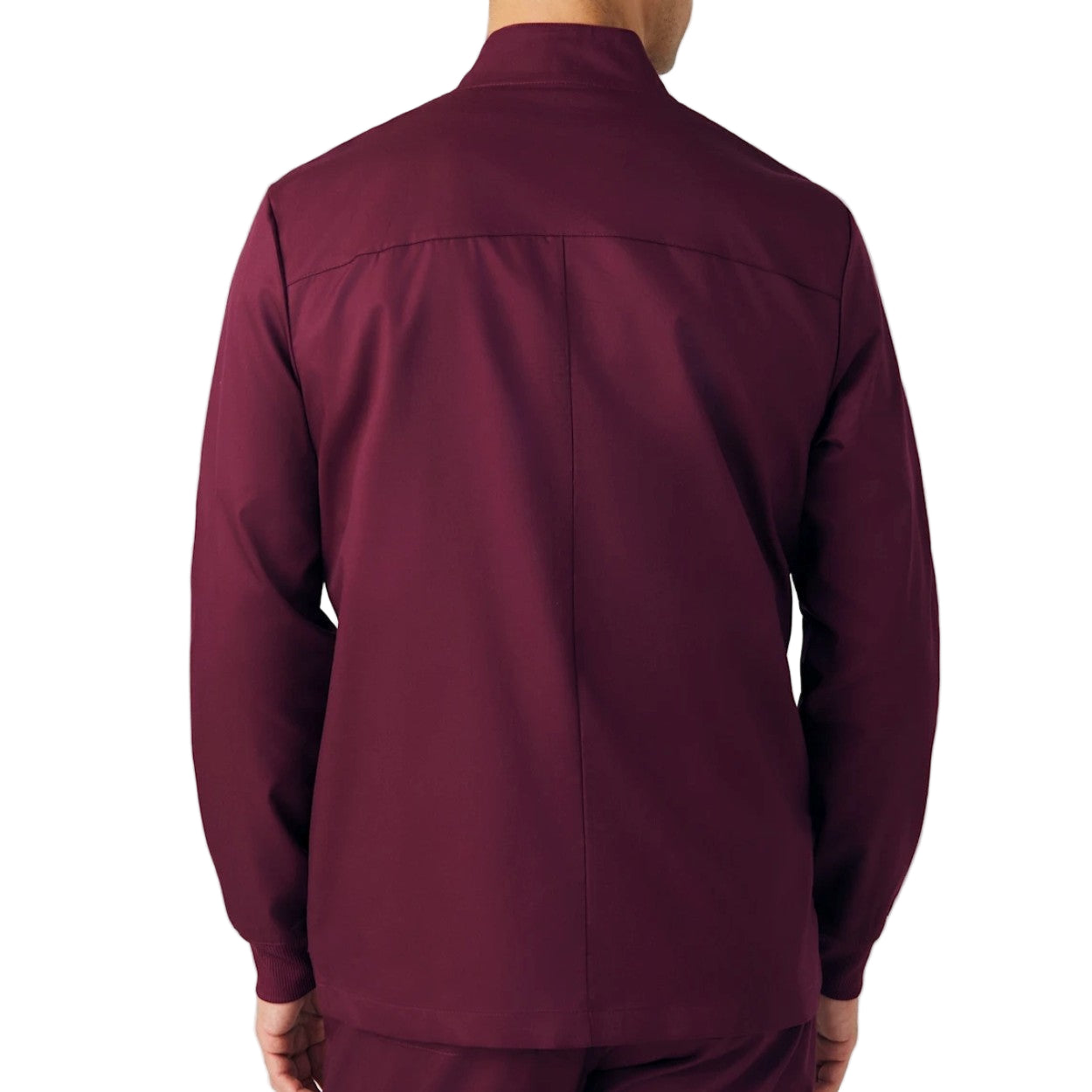 Wine scrub jacket on a white background